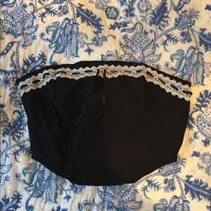 Black Lace Trim Corset